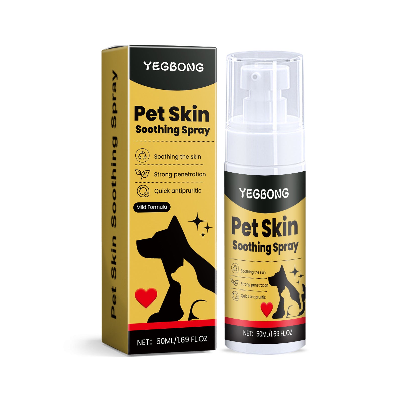 YEGBONG Pet Skin Care Spray with gentle ingredients is an external care spray for pet skin discomfort