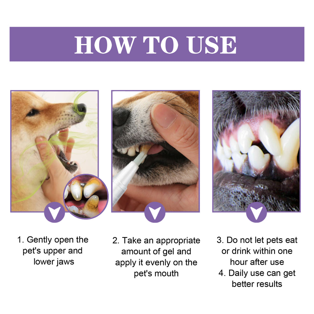 Yegbong Pet Oral Care Gel (1pcs) deeply cleans dog and cat teeth stains and provides oral care