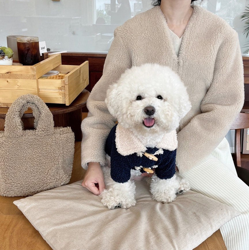 Thick and warm fleece jackets with buttons for dogs and cats in autumn and winter, Teddy, Yorkshire and Bichon Frise all puppy clothes