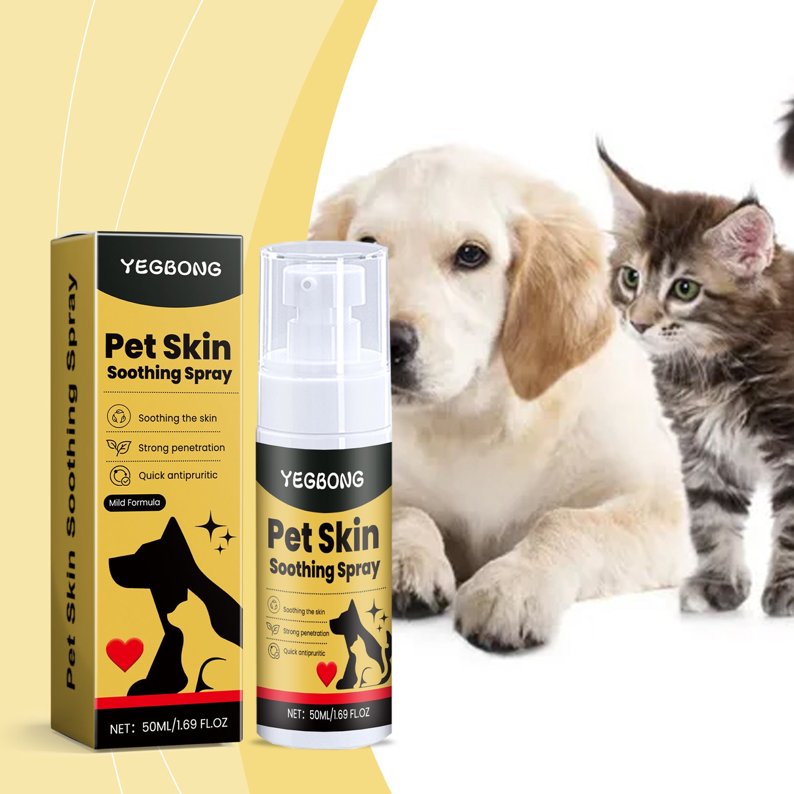 YEGBONG Pet Skin Care Spray with gentle ingredients is an external care spray for pet skin discomfort