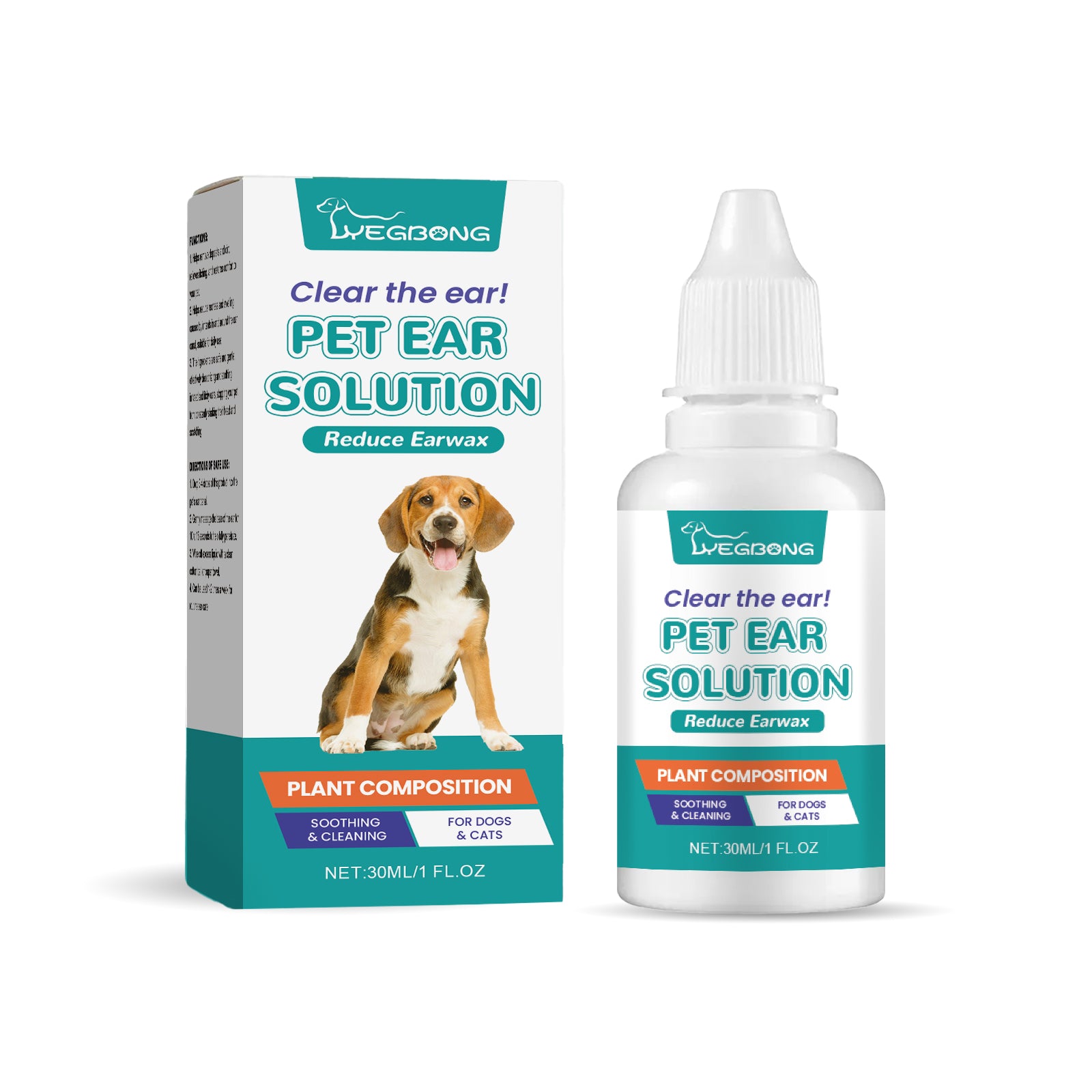 Pet Ear Wash Relieves Ear Discomfort For Cats And Dogs Clean, Decontaminate, Moisturize, Soothe And Nourish