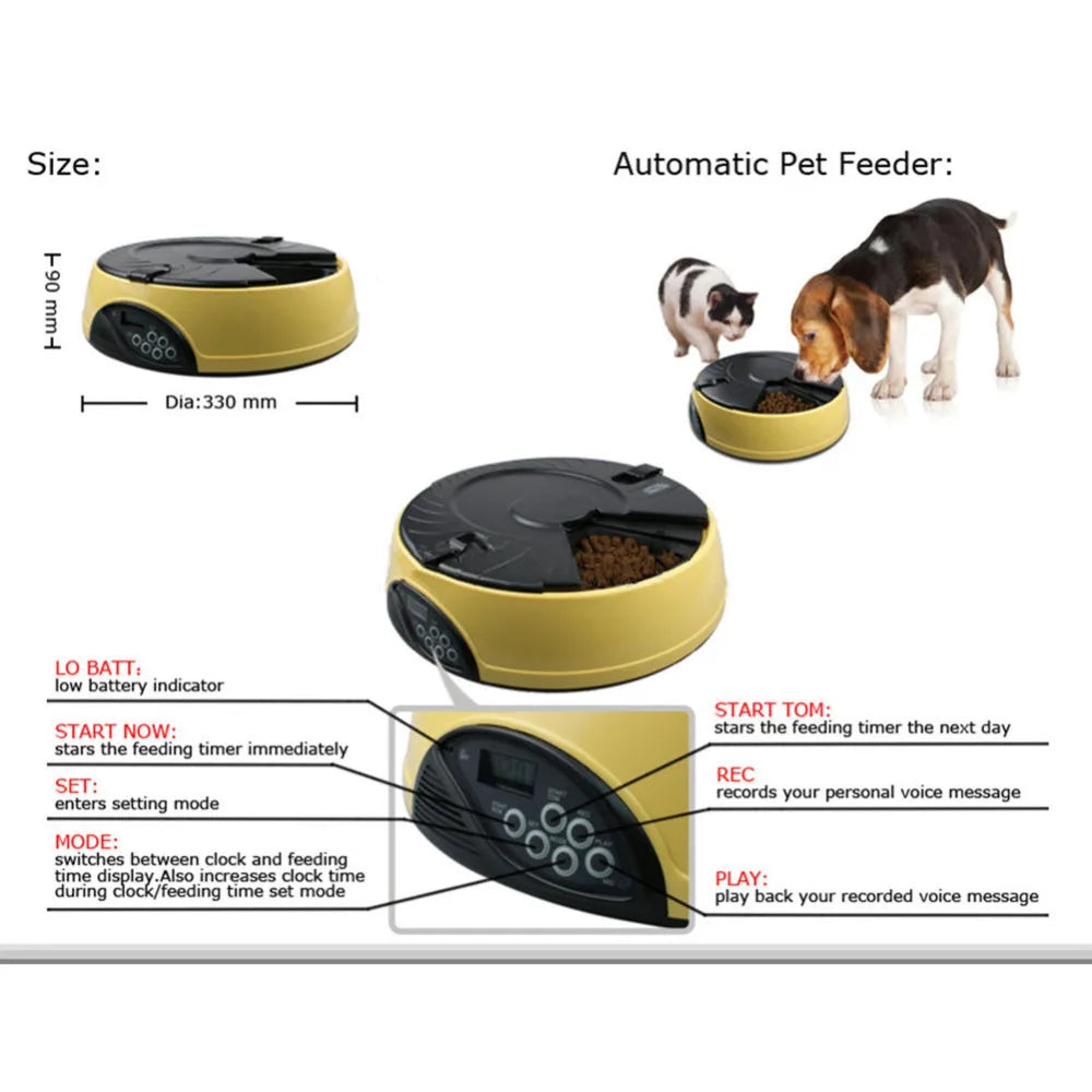 6 Meal Pet automatic feeding machine